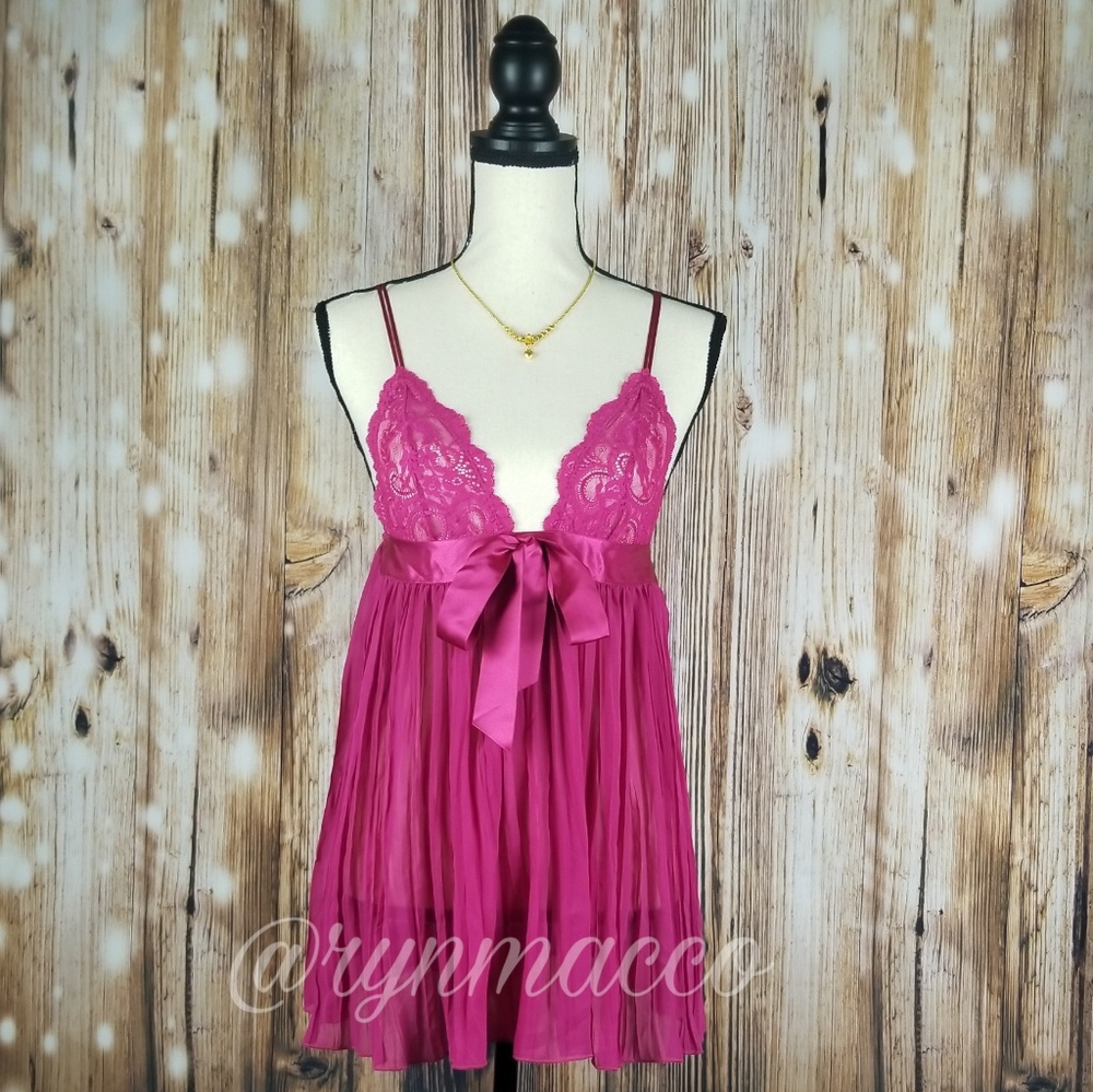 Victoria's Secret | NWOT Pink Babydoll Lace Nighty - Picture 1 of 7